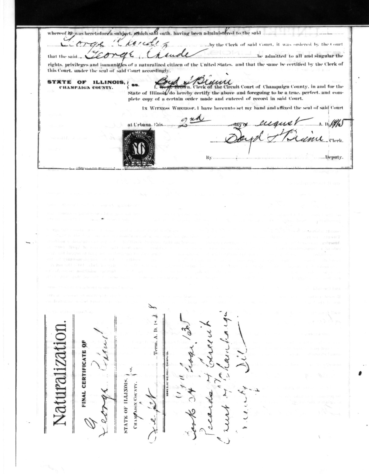 George Rheude Citizenship